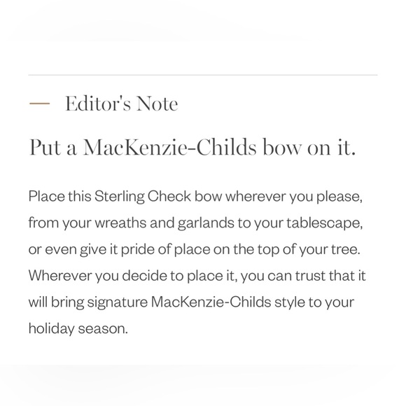 Mackenzie-Childs 🌟 Sterling Check Large Plush Bow 🎊 - Picture 3 of 11